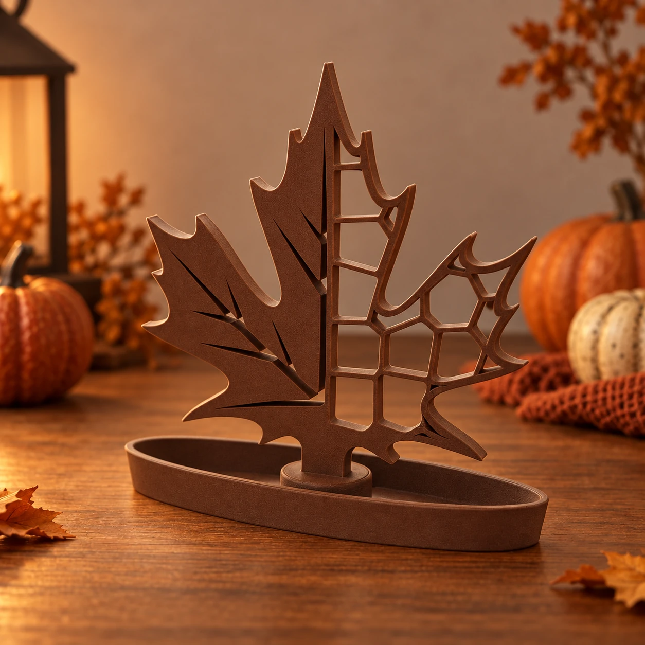 Herfstblad op voet