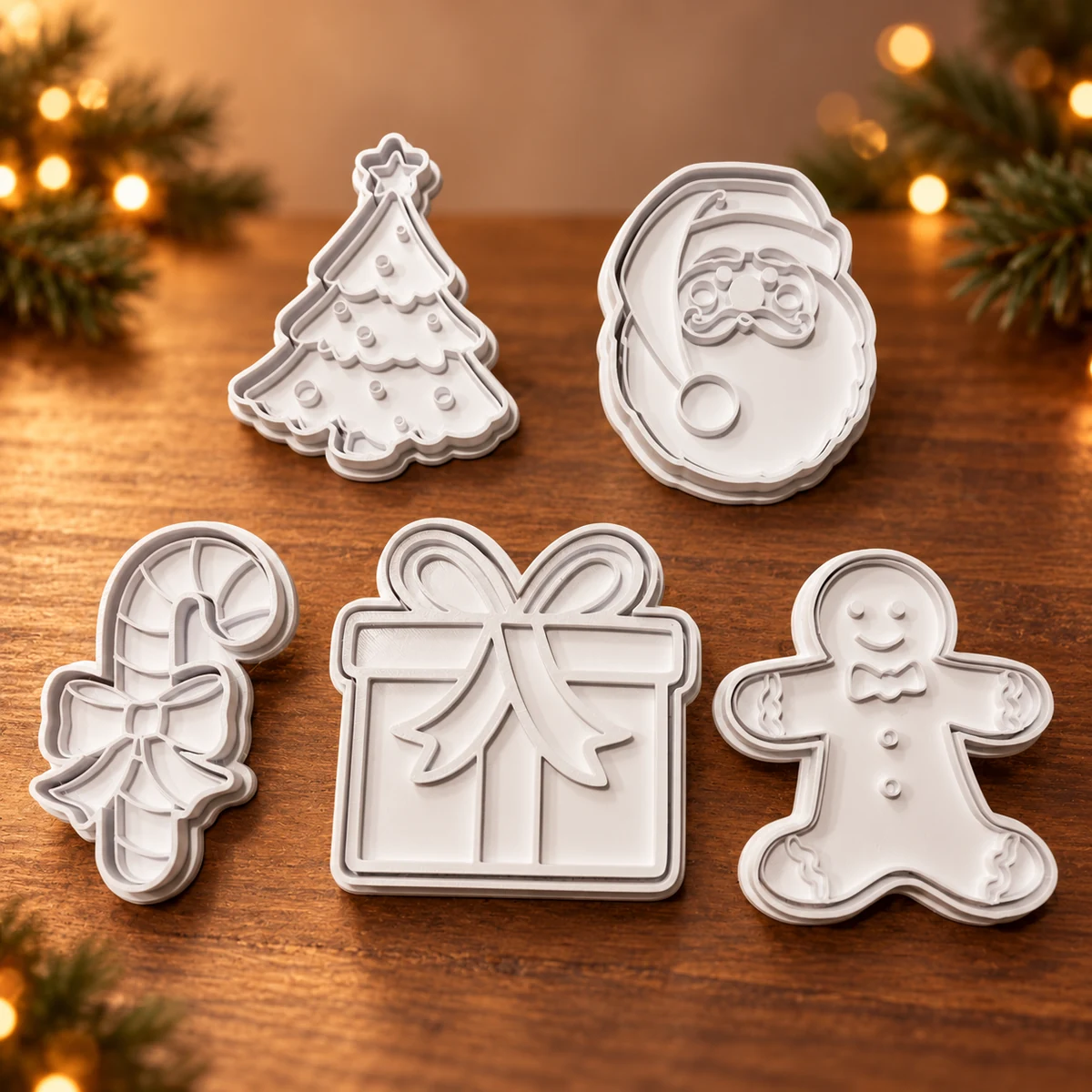 Kerstkoekjes uitsteekvormen als 3D-geprinte kerstdecoratie