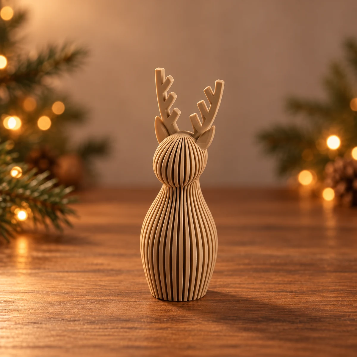 Minimalistisch kerstrendier als 3D-geprinte kerstdecoratie