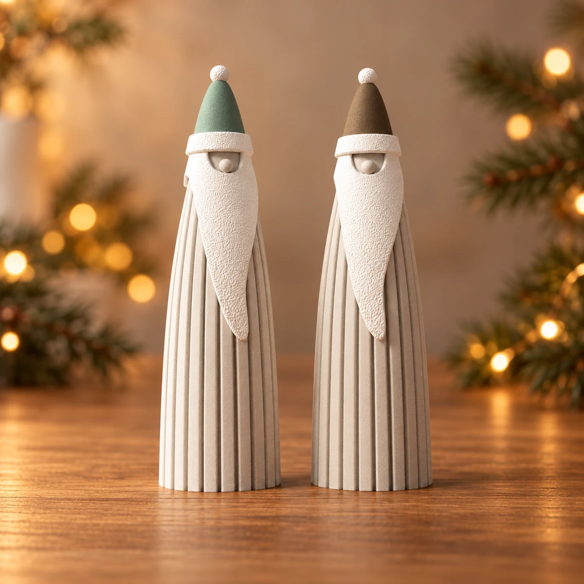 Minimalistische kerstmannen als 3D-geprinte kerstdecoratie
