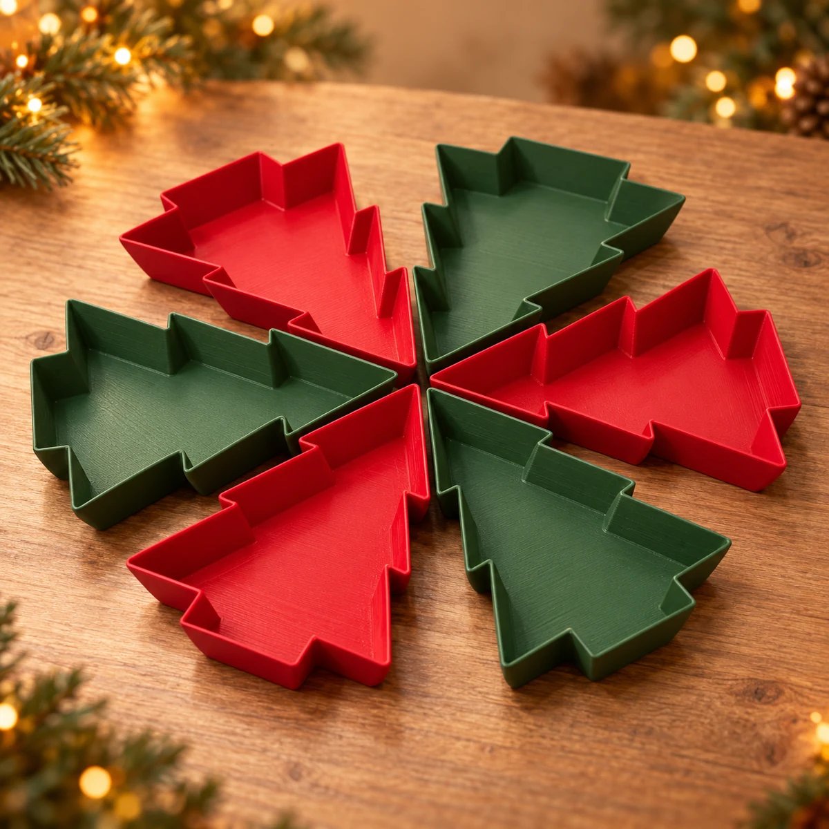 Stapelbare kerstboomschalen als 3D-geprinte kerstdecoratie
