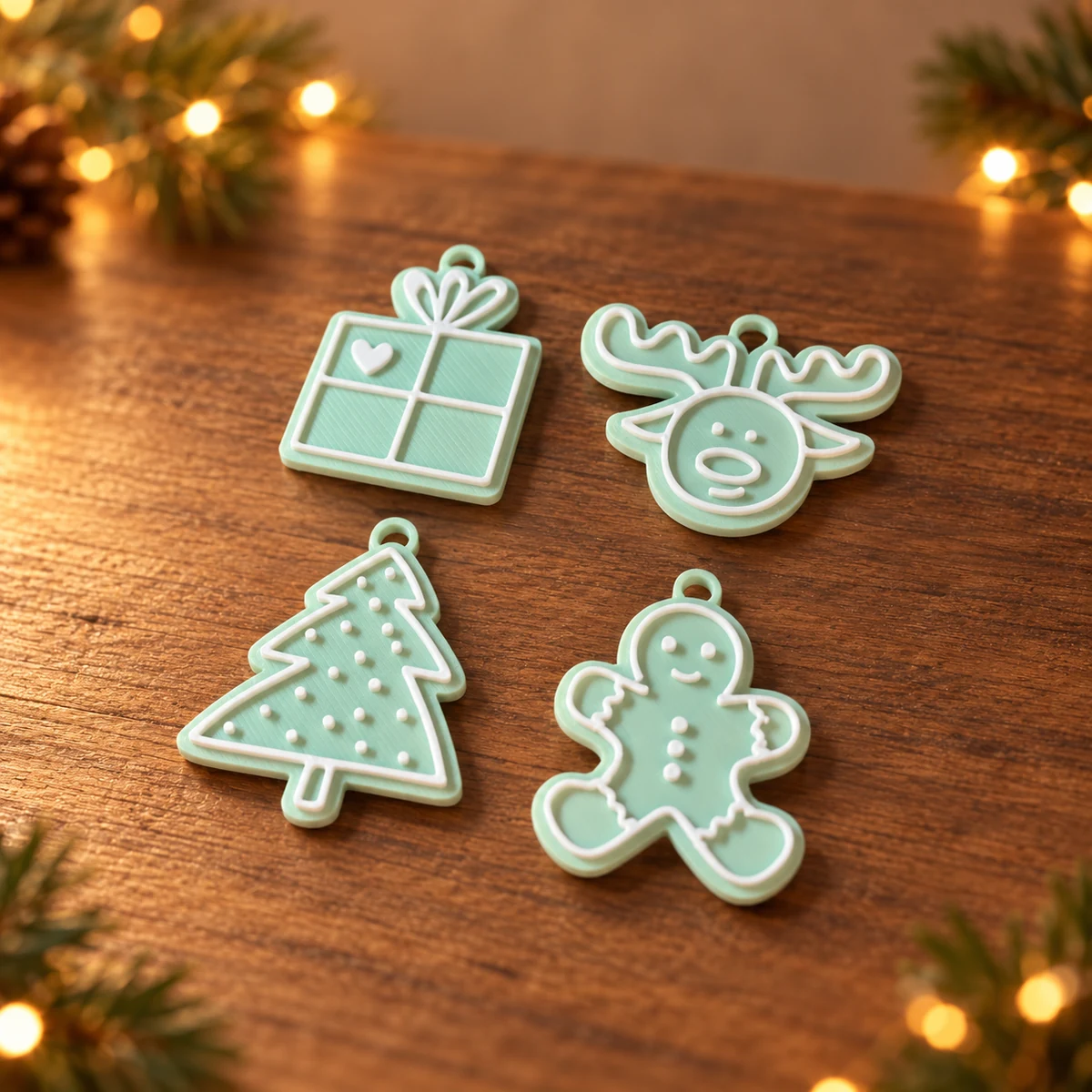 Kerstboom cadeaulabels als 3D-geprinte kerstdecoratie