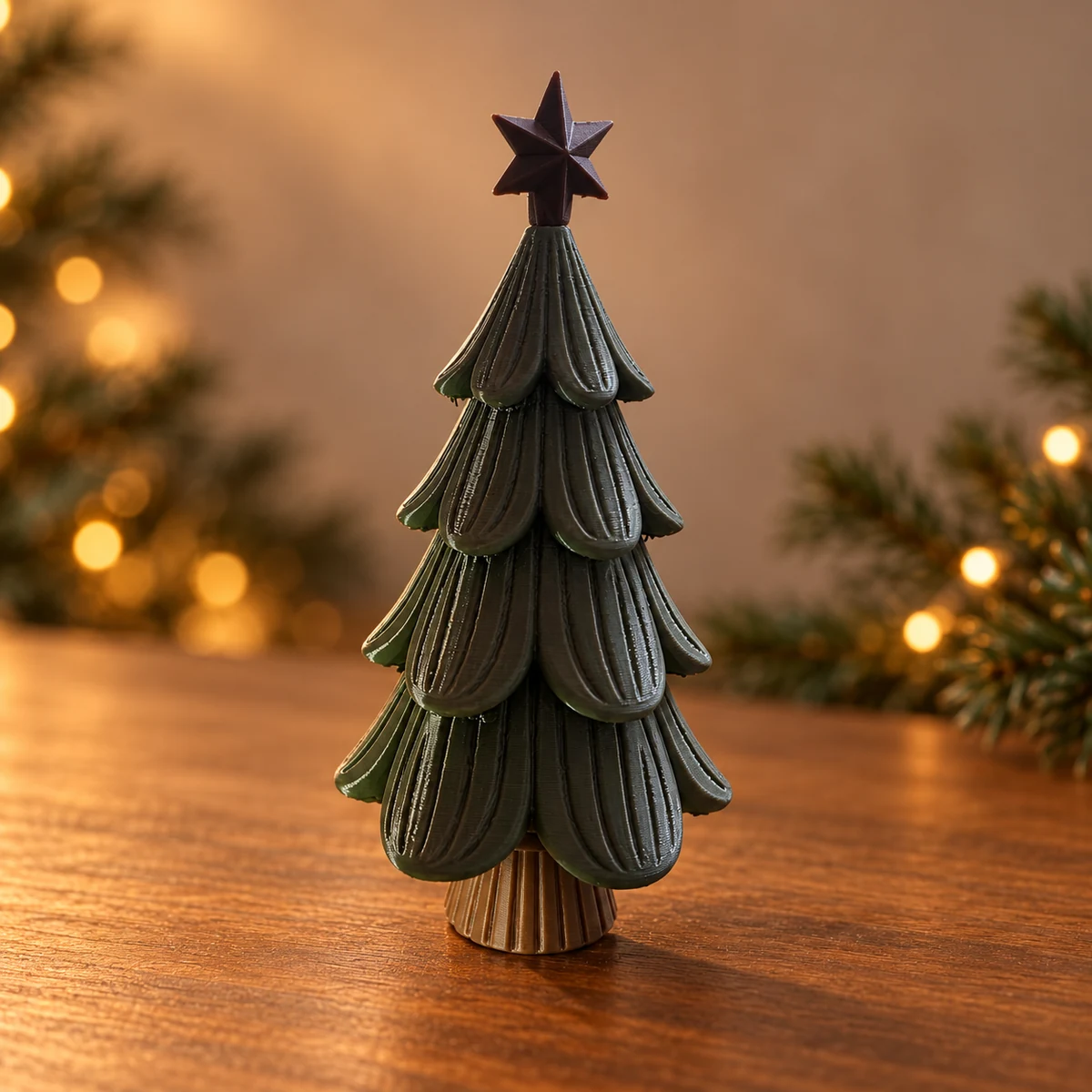 Minimalistische Japandi kerstboom als 3D-geprinte kerstdecoratie