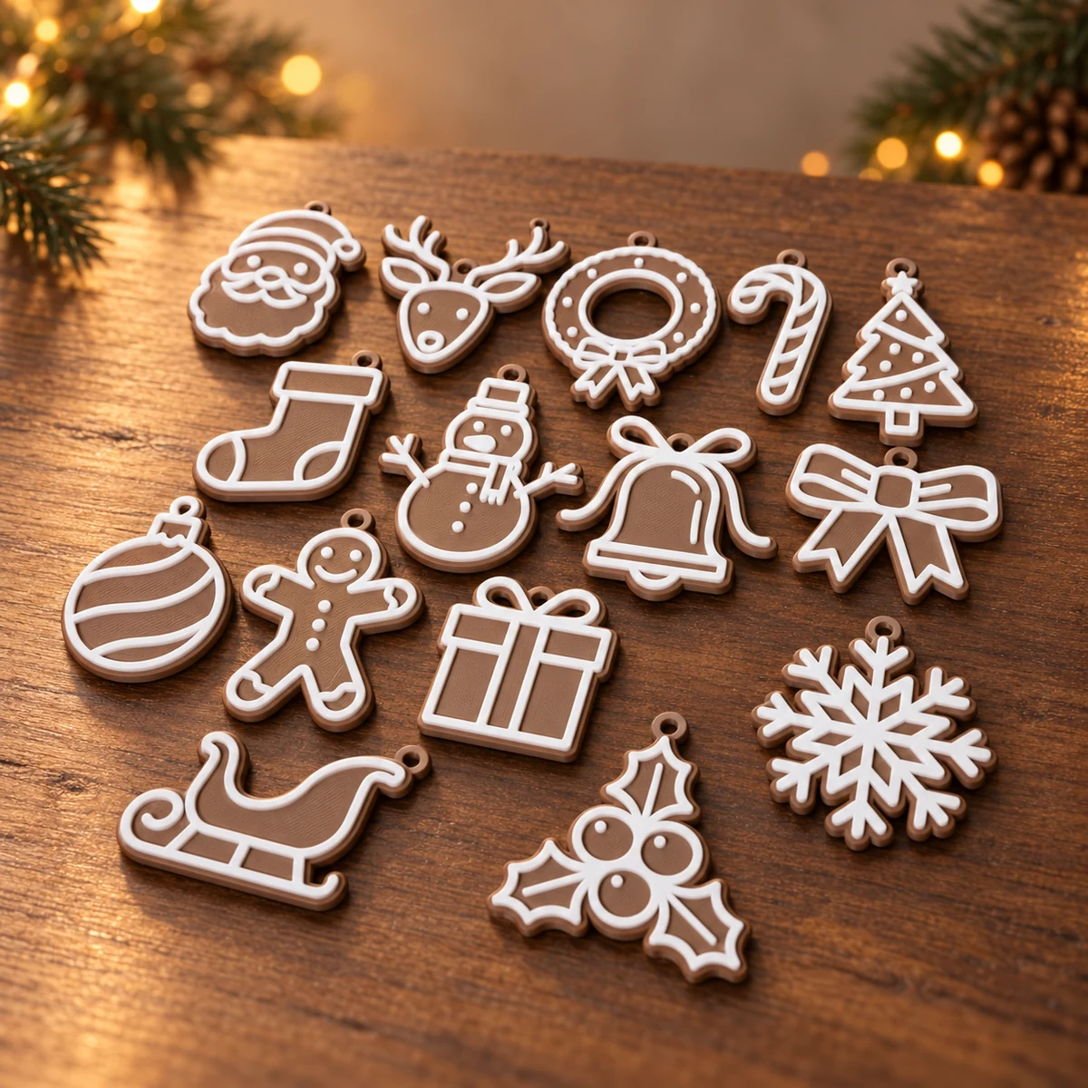Peperkoek kersthangers als 3D-geprinte kerstdecoratie