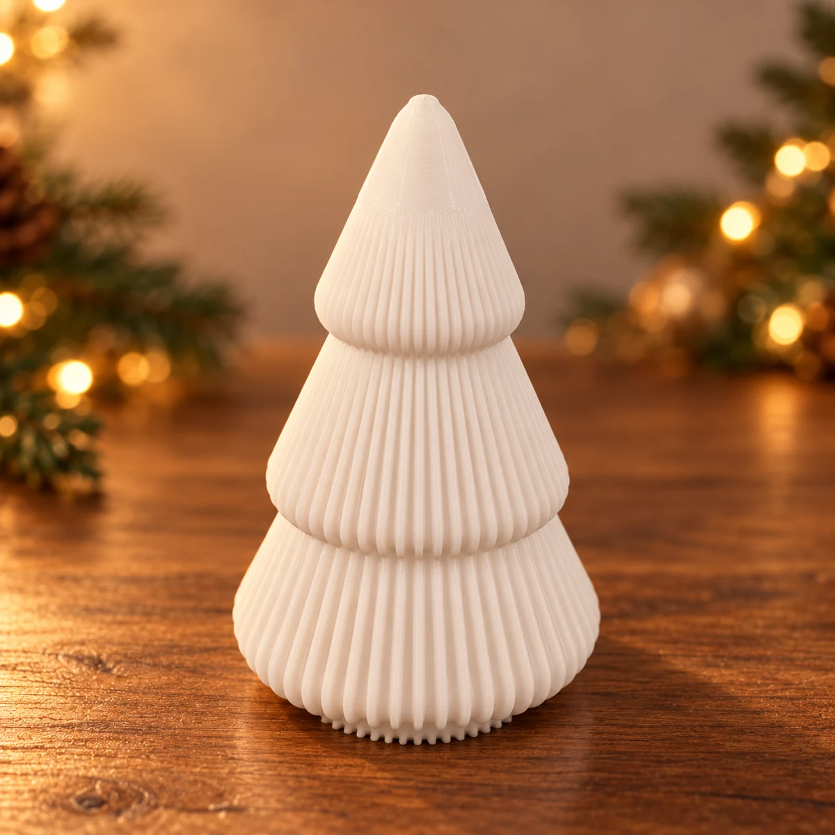 Moderne kerstboom als 3D-geprinte kerstdecoratie