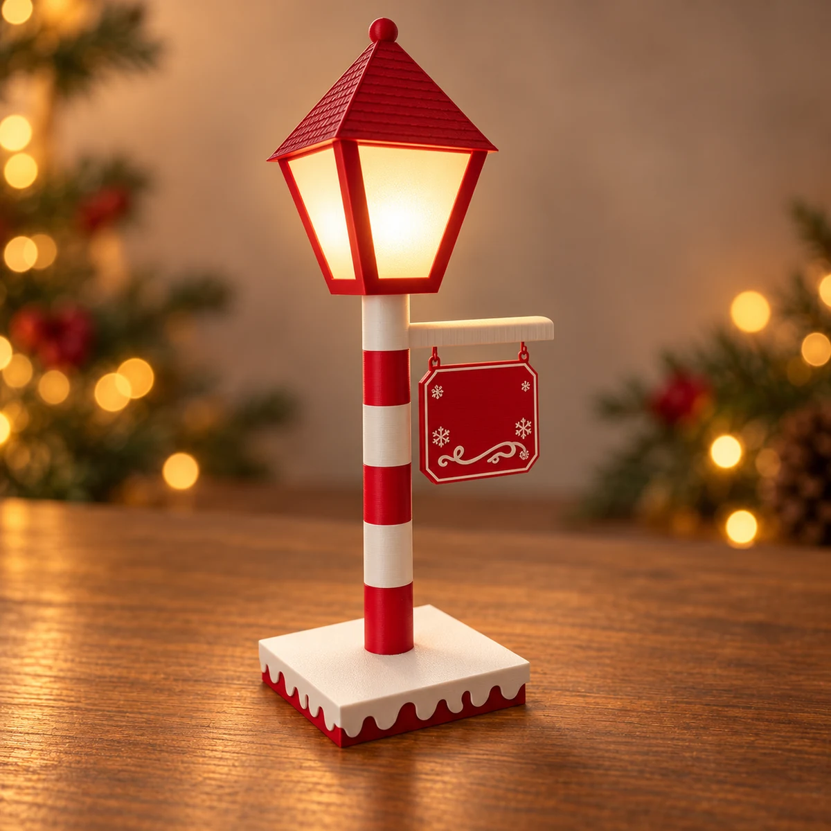 Modulaire kerststraatlantaarn als 3D-geprinte kerstdecoratie
