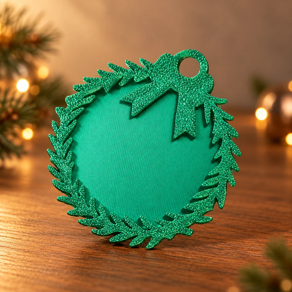 Fotolijstje kerstkrans als 3D-geprinte kerstdecoratie